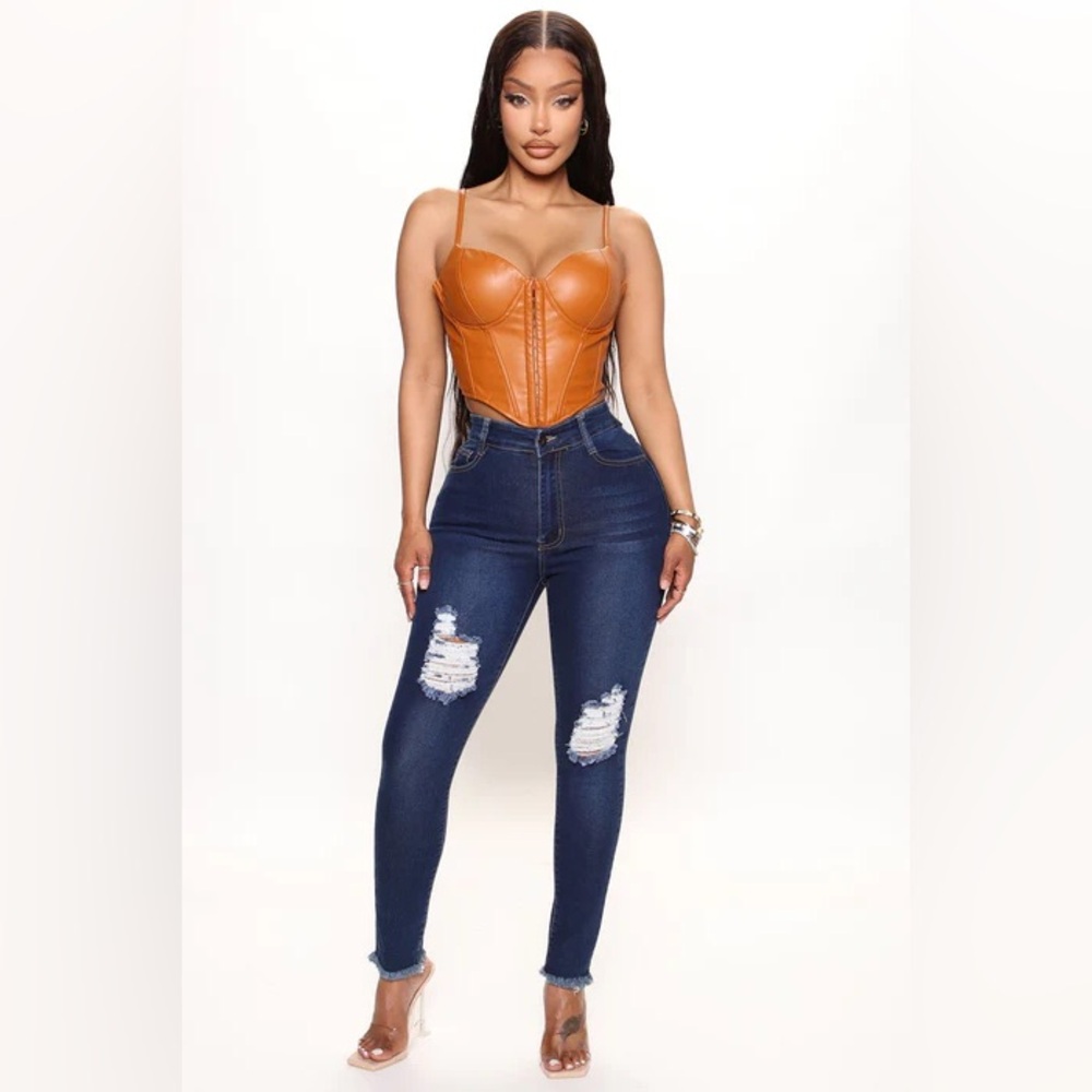 Fashion Nova Top Of My List Distressed Jeans